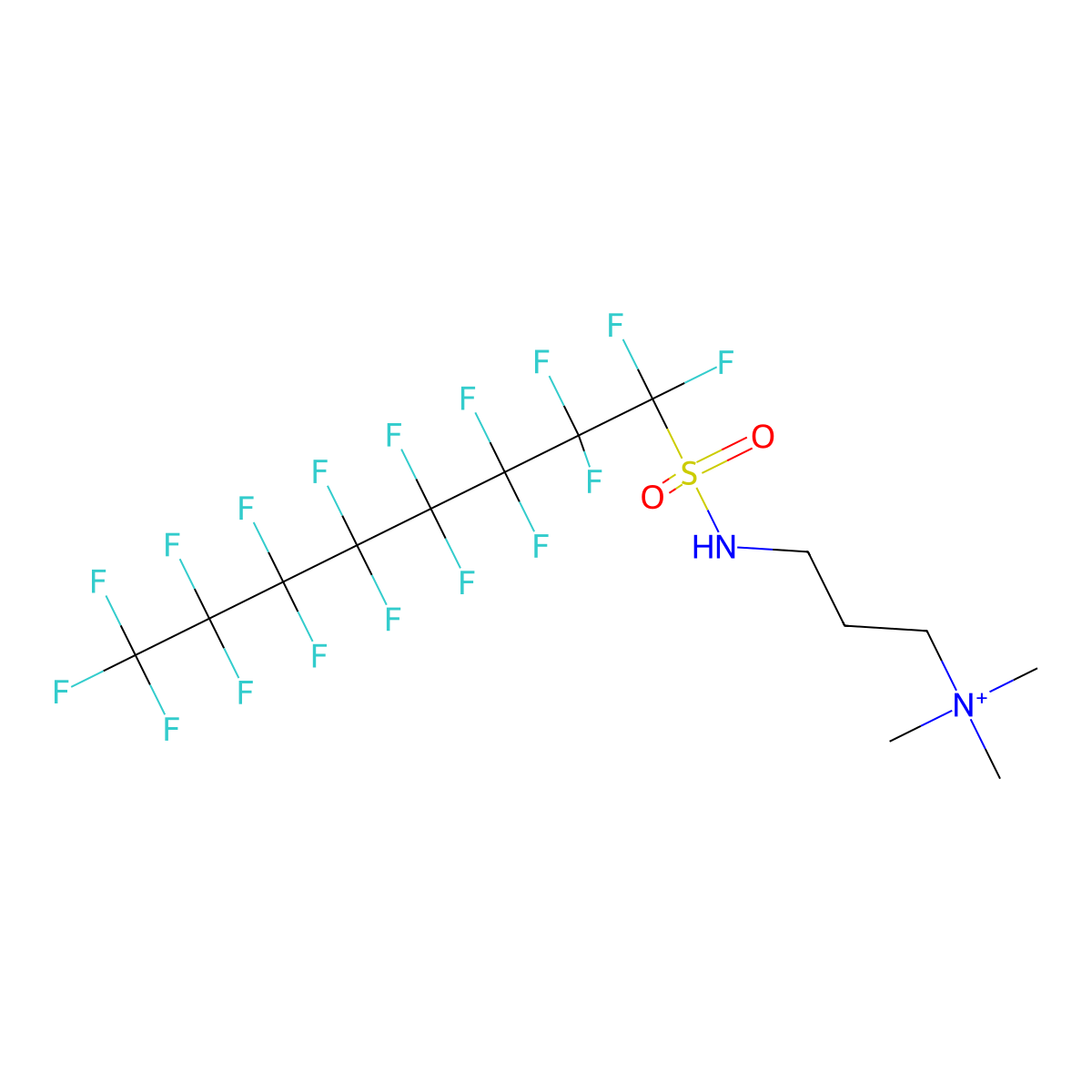 3-(1,1,2,2,3,3,4,4,5,5,6,6,7,7,8,8,8-Heptadecafluorooctylsulfonylamino)propyl-trimethylazanium molecular structure, CAS 70225-25-1