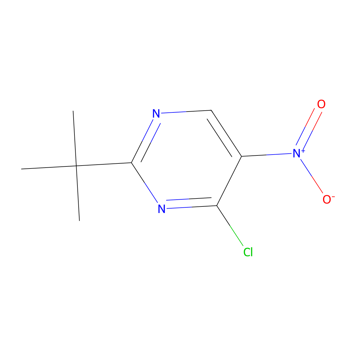 2-(Tert-butyl)-4-chloro-5-nitropyrimidine molecular structure, CAS 70227-50-8