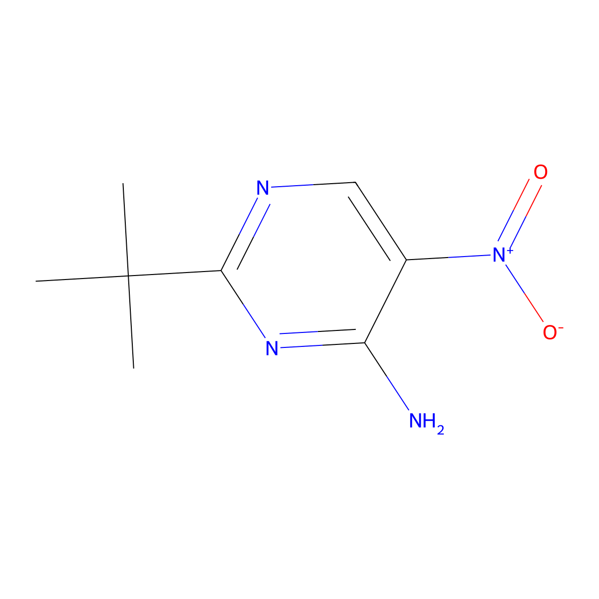 2-(Tert-butyl)-5-nitropyrimidin-4-amine molecular structure, CAS 70227-51-9