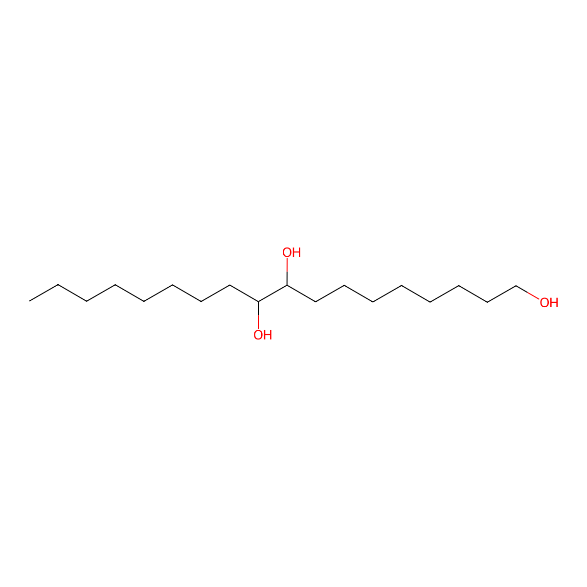 1,9,10-Octadecanetriol molecular structure, CAS 7023-01-0