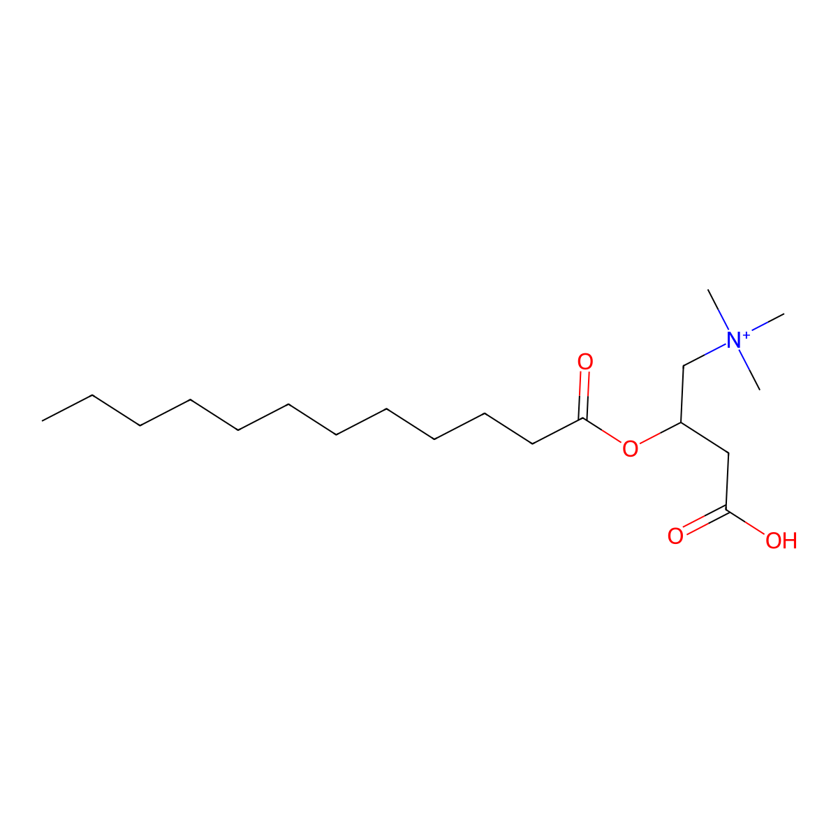 (+/-)-Lauroylcarnitine chloride molecular structure, CAS 7023-03-2