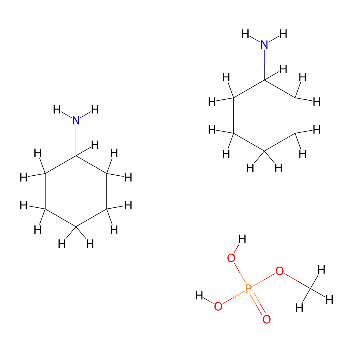 Cyclohexanamine;methyl dihydrogen phosphate molecular structure, CAS 7023-27-0