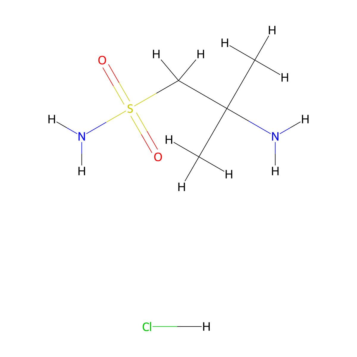 2-Amino-2-methylpropane-1-sulfonamide hydrochloride molecular structure, CAS 7023-64-5