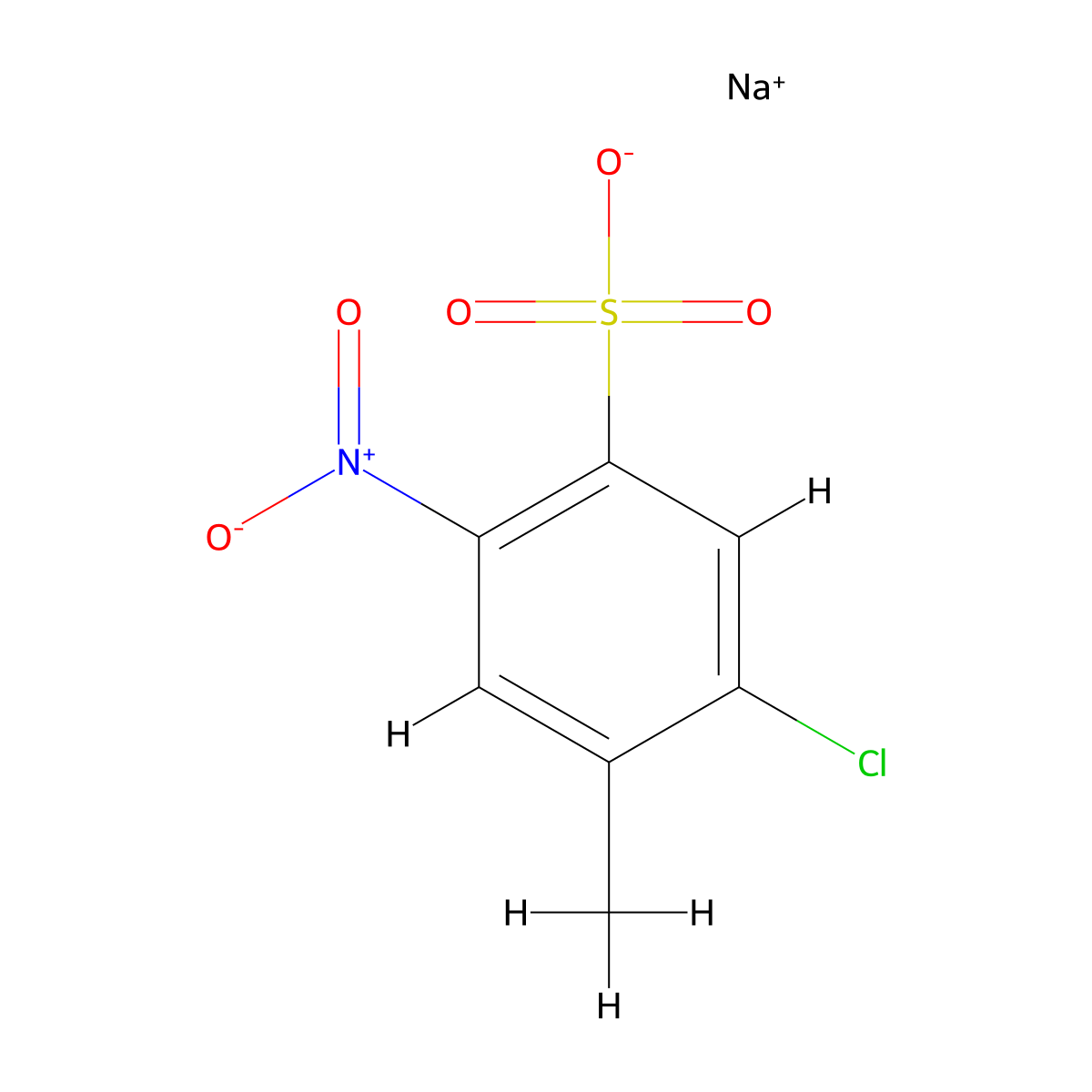 Sodium 5-chloro-4-methyl-2-nitrobenzene-1-sulfonate molecular structure, CAS 70230-88-5