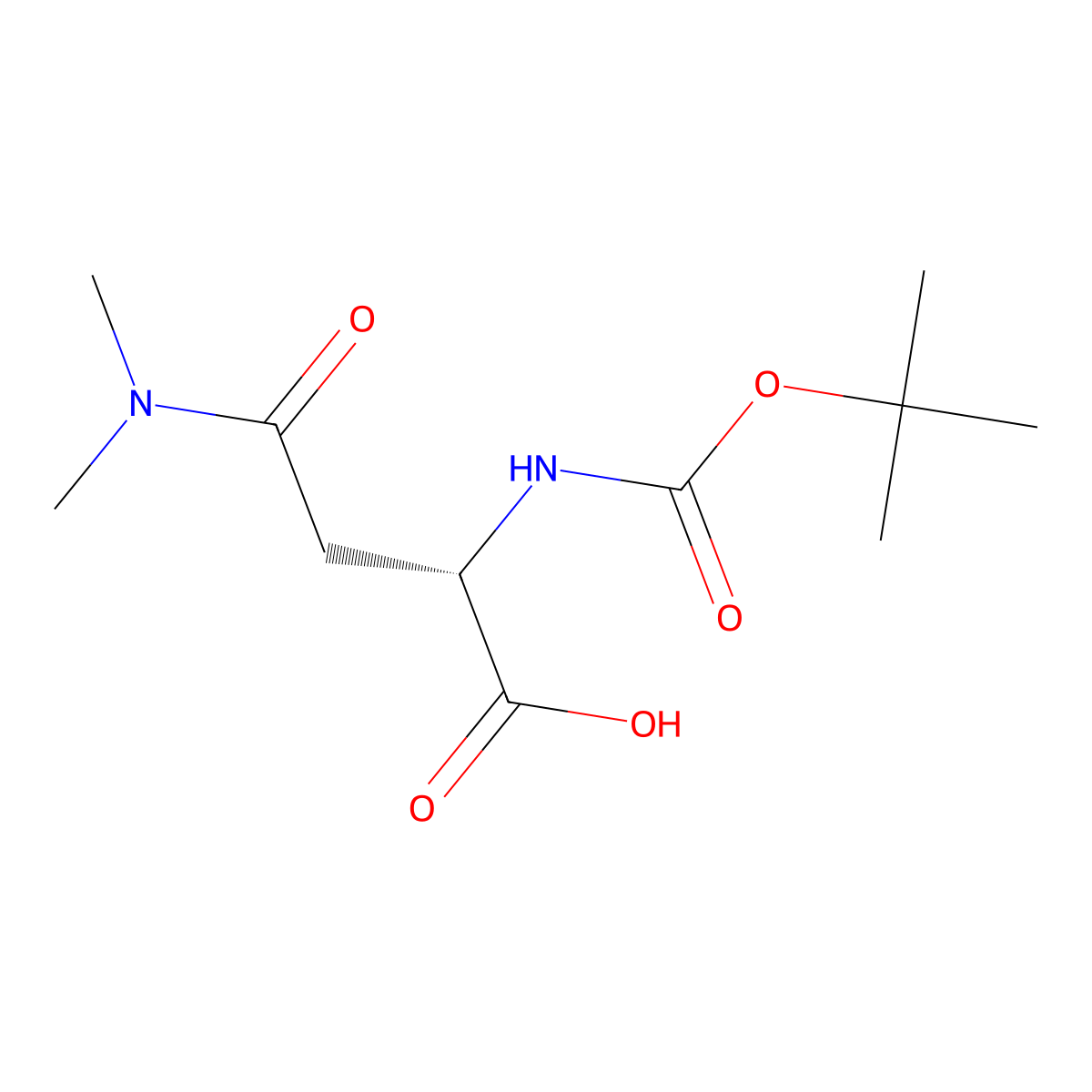 (S)-2-((tert-Butoxycarbonyl)amino)-4-(dimethylamino)-4-oxobutanoic acid molecular structure, CAS 70232-19-8