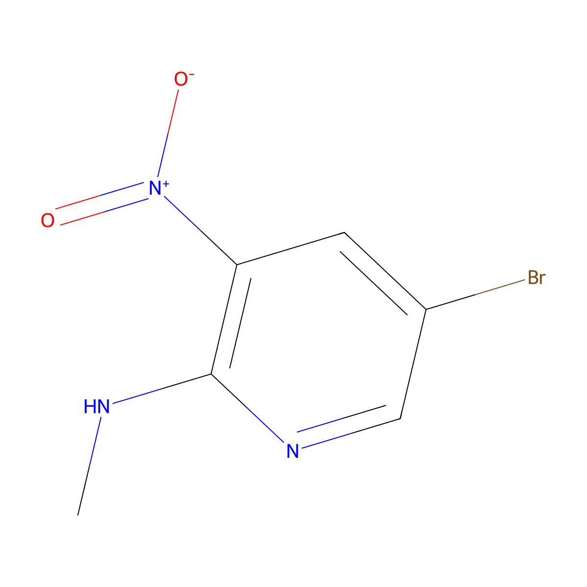 5-Bromo-N-methyl-3-nitropyridin-2-amine molecular structure, CAS 70232-59-6