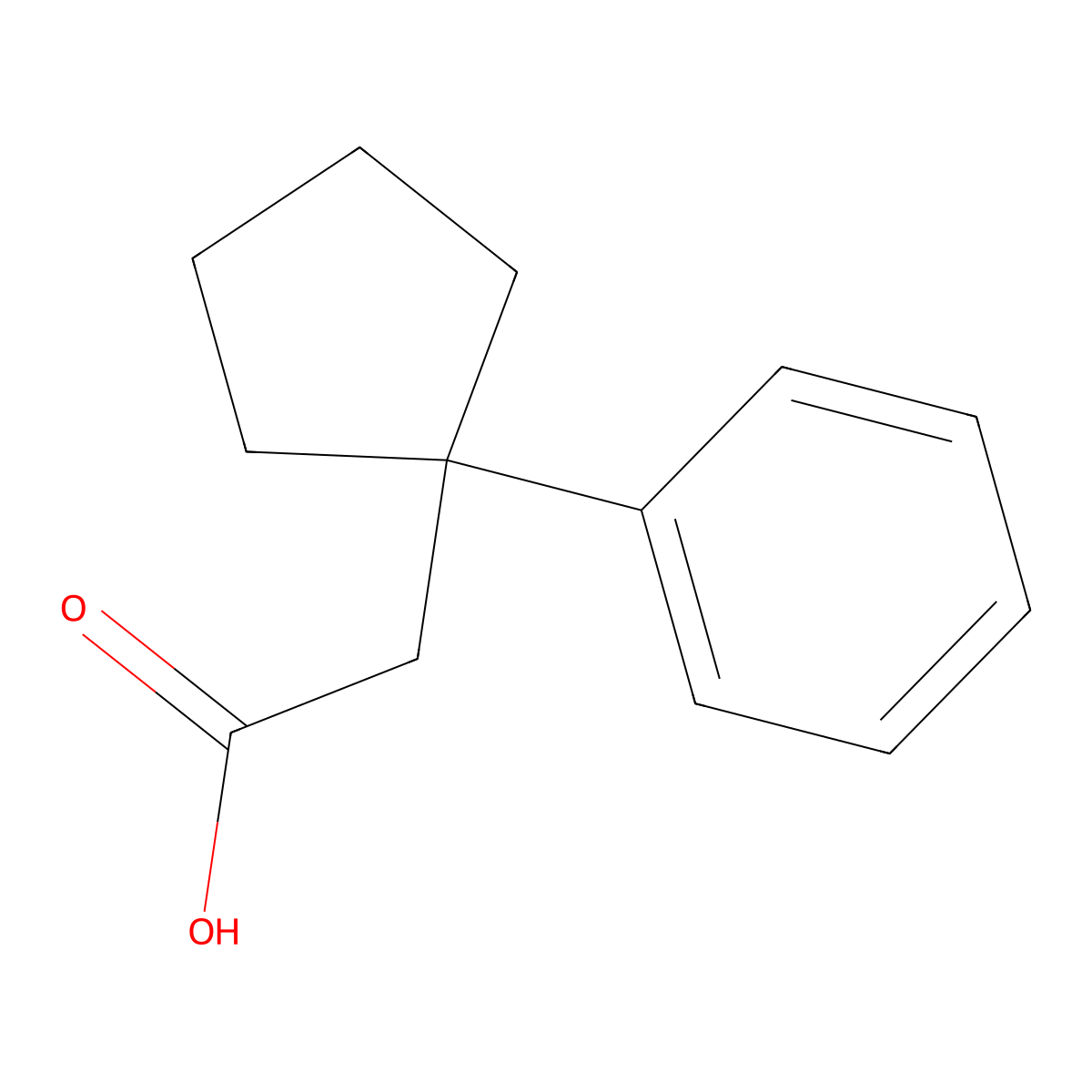 2-(1-Phenylcyclopentyl)acetic acid molecular structure, CAS 70239-29-1