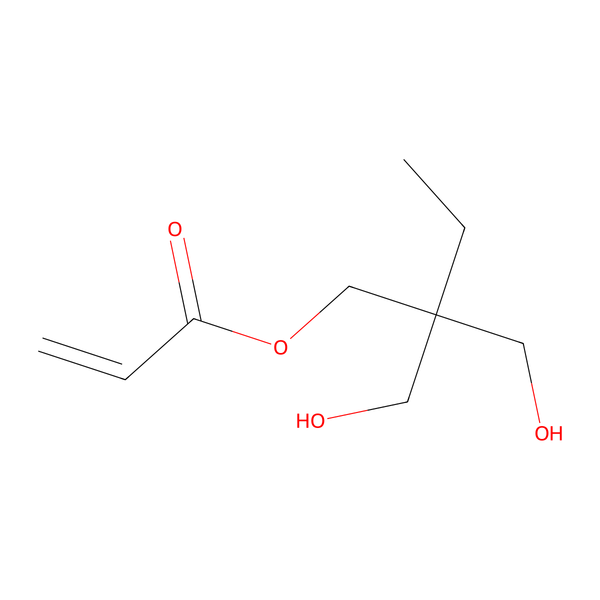 2,2-Bis(hydroxymethyl)butyl 2-propenoate molecular structure, CAS 7024-08-0