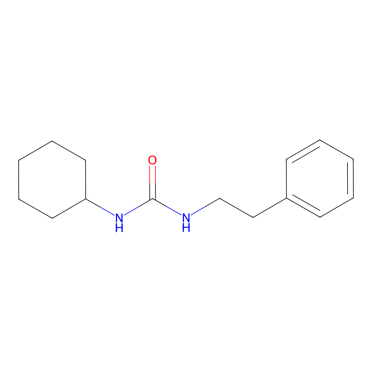 1-Cyclohexyl-3-(2-phenylethyl)urea molecular structure, CAS 70243-17-3