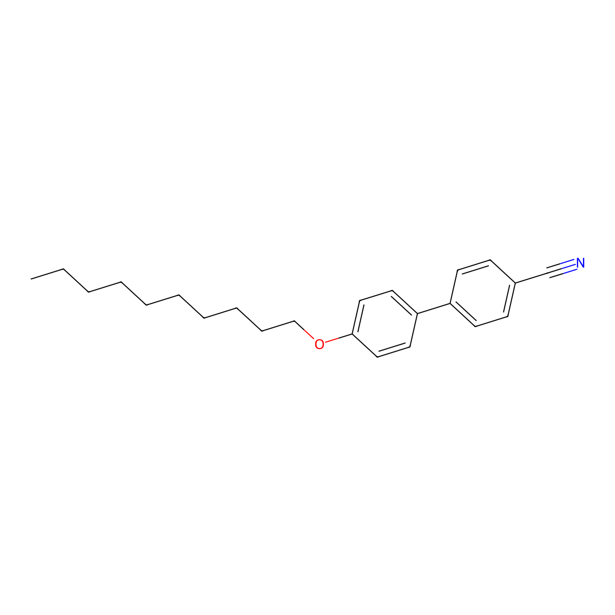 [1,1'-Biphenyl]-4-carbonitrile, 4'-(decyloxy)- molecular structure, CAS 70247-25-5
