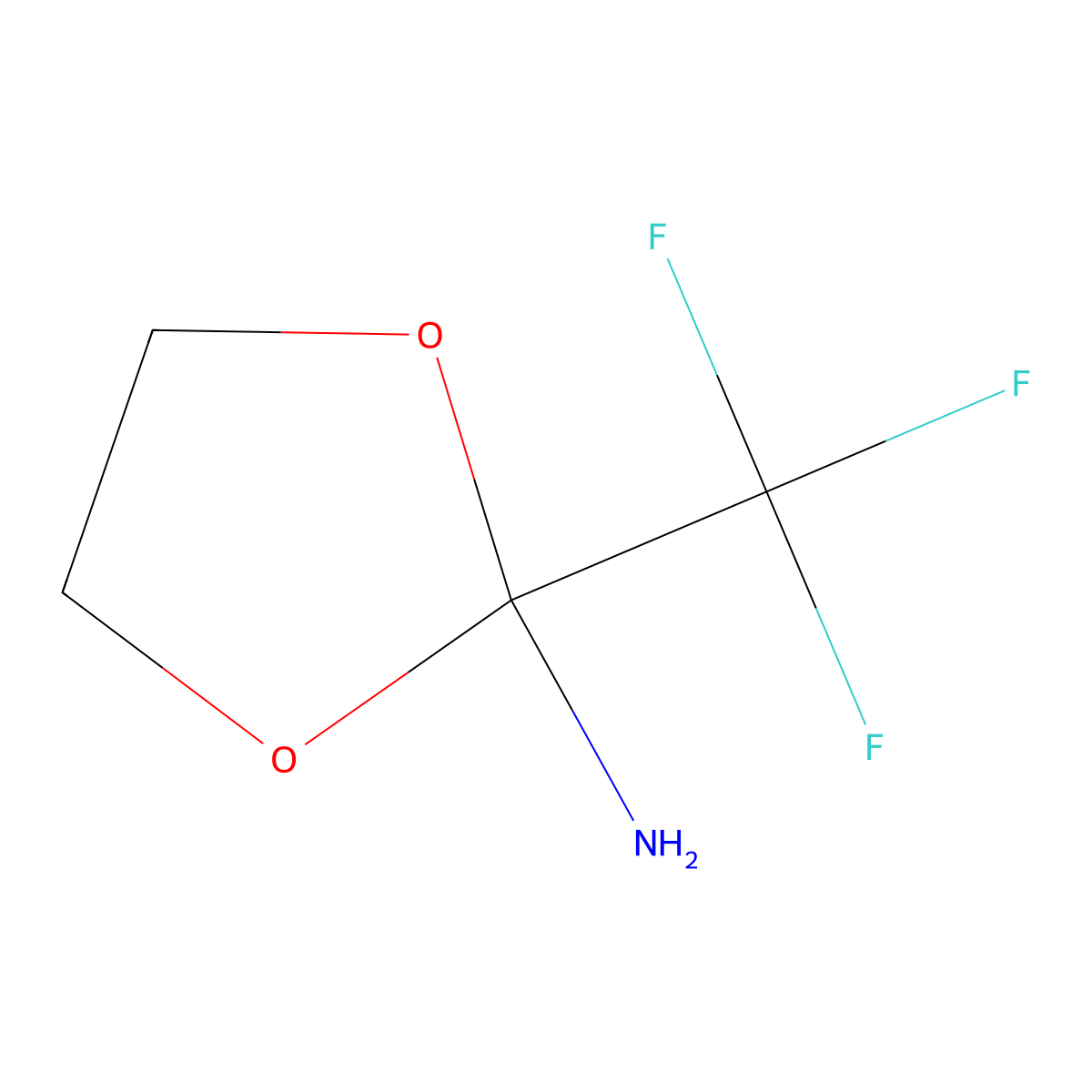 2-(Trifluoromethyl)-1,3-dioxolan-2-amine molecular structure, CAS 70247-62-0
