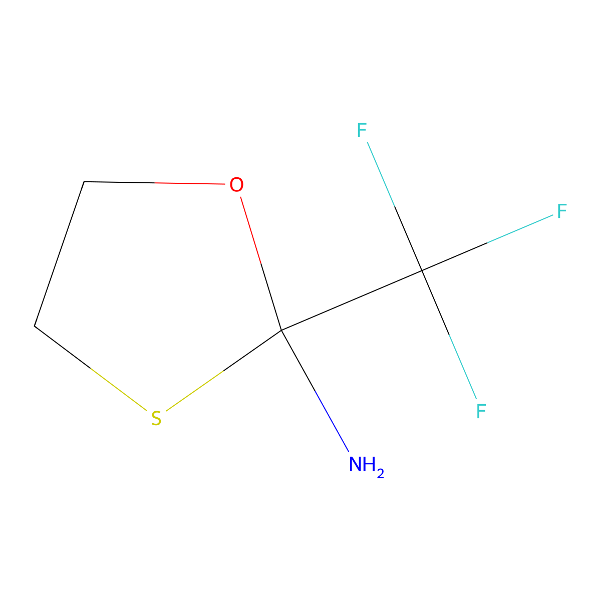 2-(Trifluoromethyl)-1,3-oxathiolan-2-amine molecular structure, CAS 70247-64-2