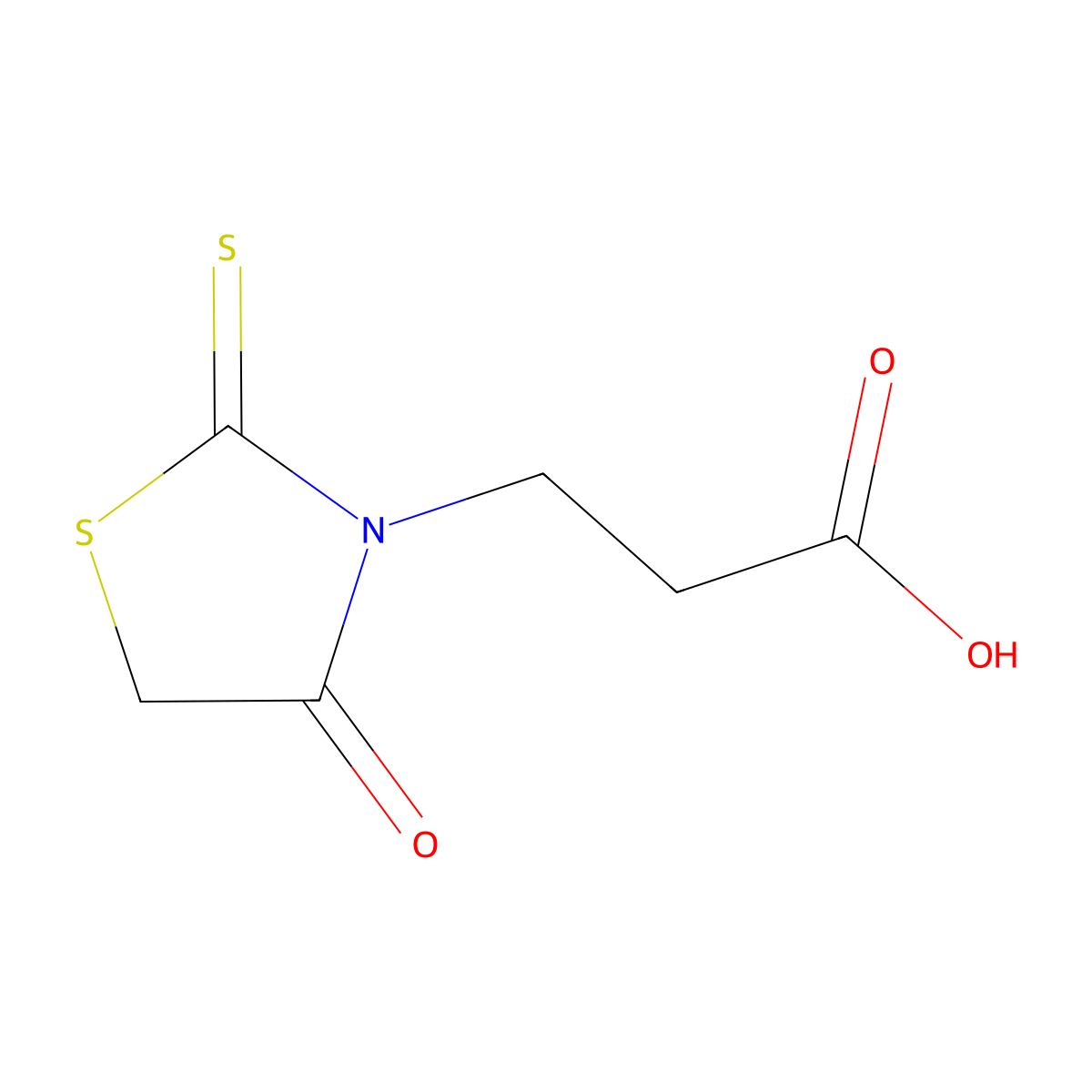 4-Oxo-2-thioxothiazolidine-3-propionic acid molecular structure, CAS 7025-19-6