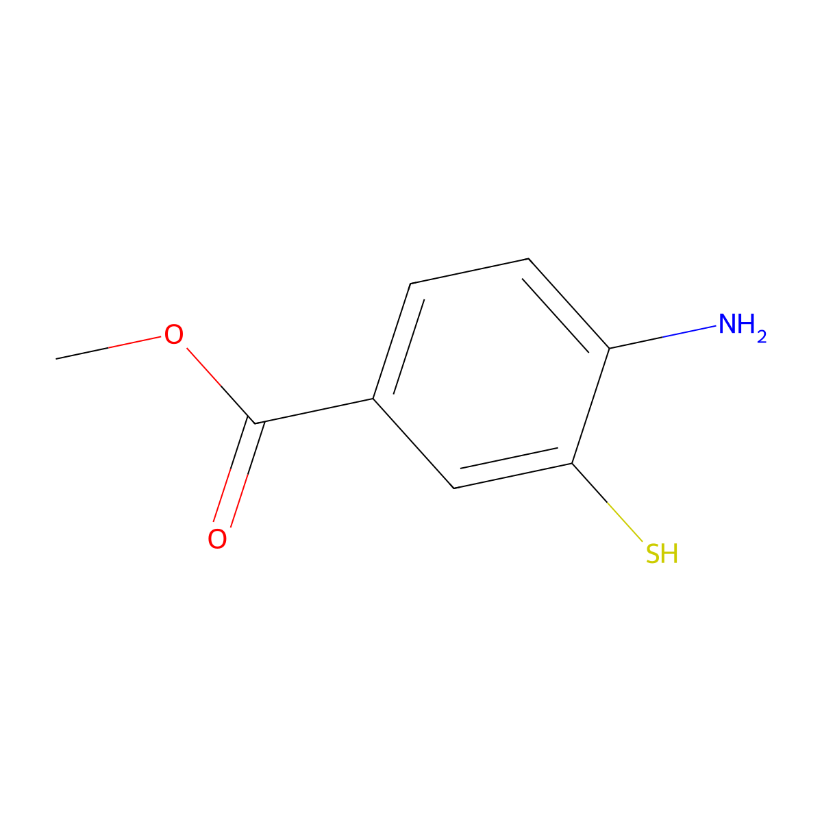 Methyl 4-amino-3-sulfanylbenzoate molecular structure, CAS 7025-27-6