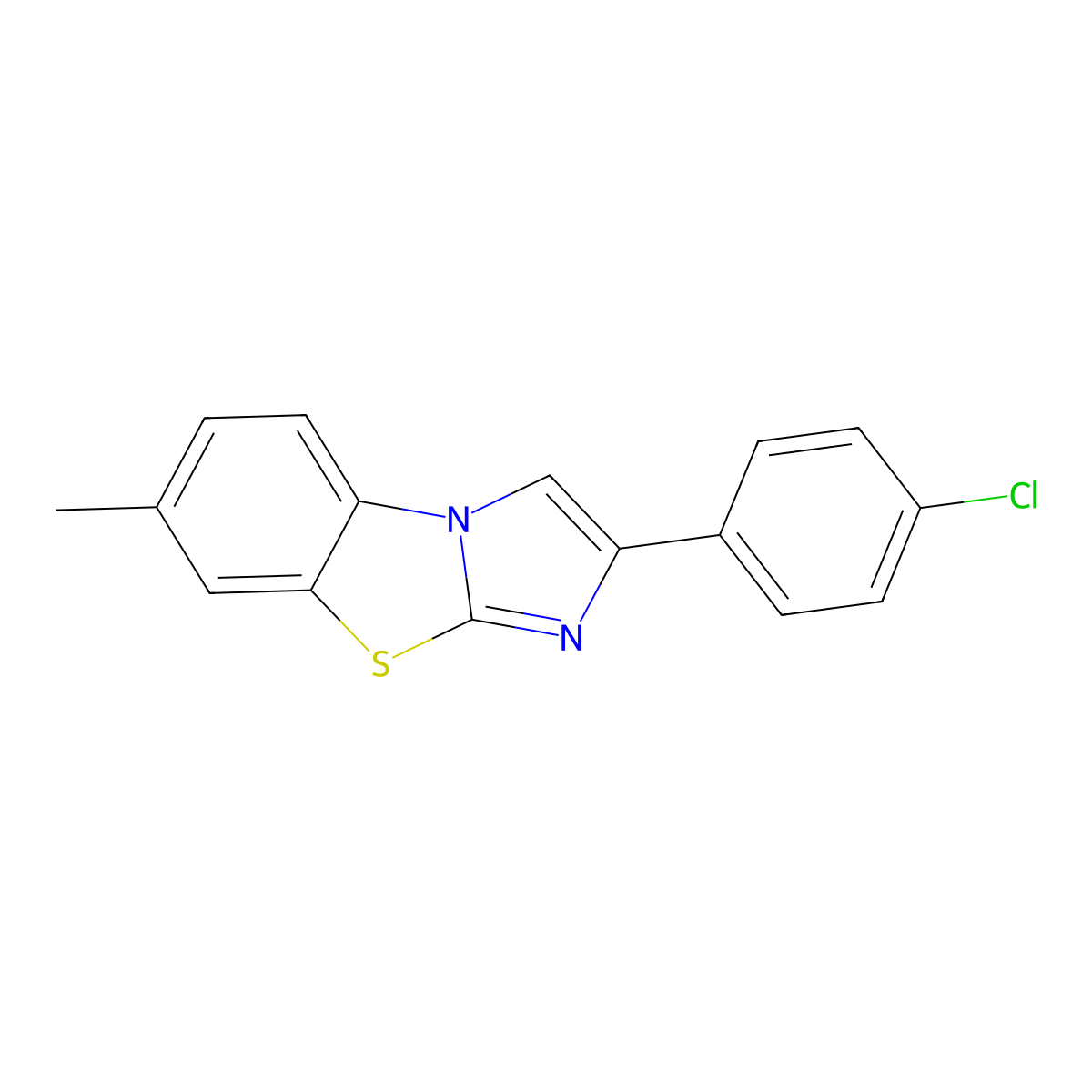 2-(4-Chlorophenyl)-7-methylimidazo[2,1-b]benzothiazole molecular structure, CAS 7025-34-5