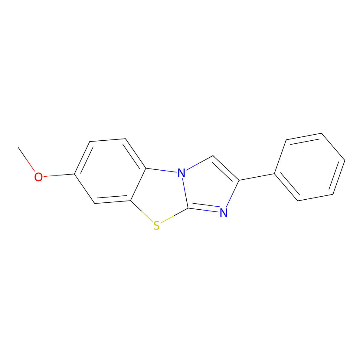 6-Methoxy-2-phenylimidazo[2,1-b][1,3]benzothiazole molecular structure, CAS 7025-35-6