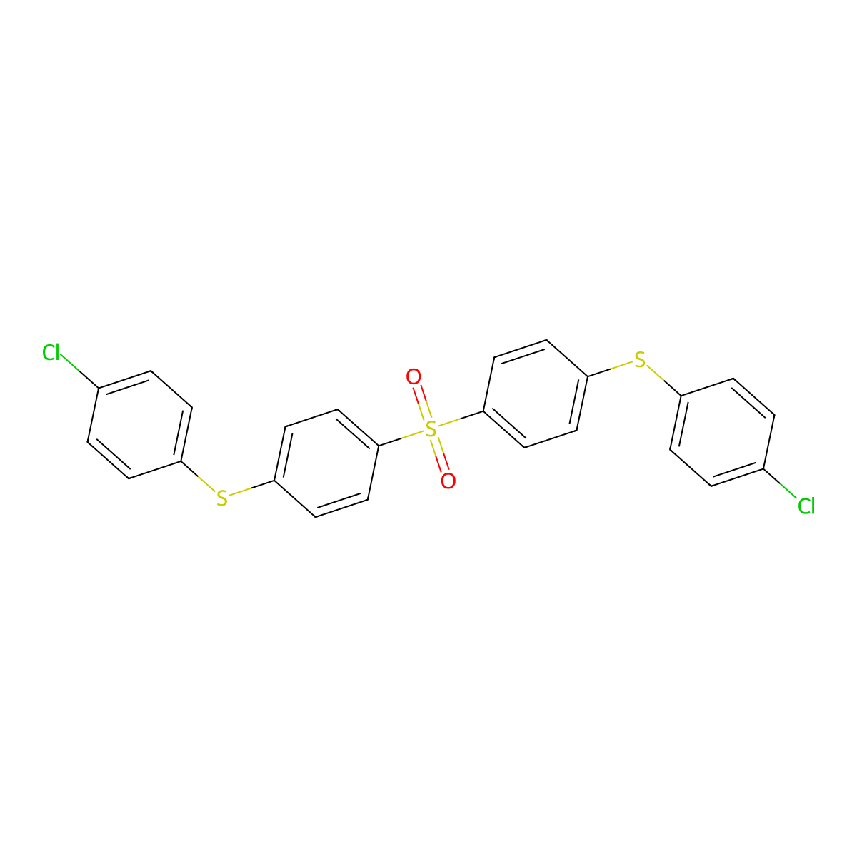 1-(4-Chlorophenyl)sulfanyl-4-[4-(4-chlorophenyl)sulfanylphenyl]sulfonylbenzene molecular structure, CAS 70258-86-5