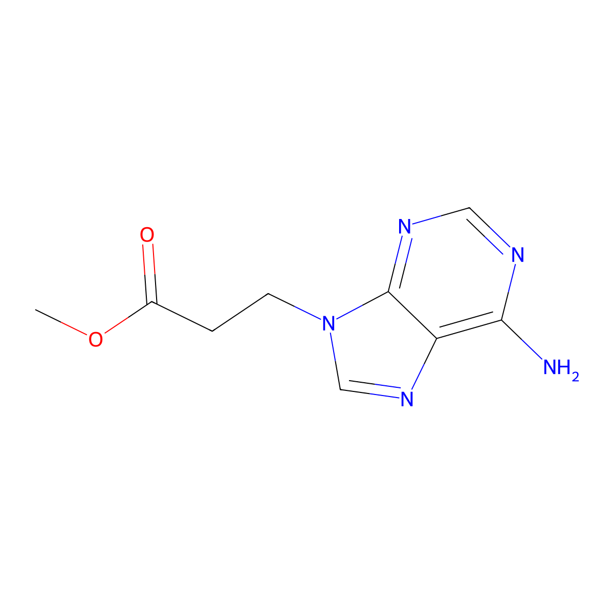 Methyl 3-(6-amino-9h-purin-9-yl)propanoate molecular structure, CAS 70259-15-3