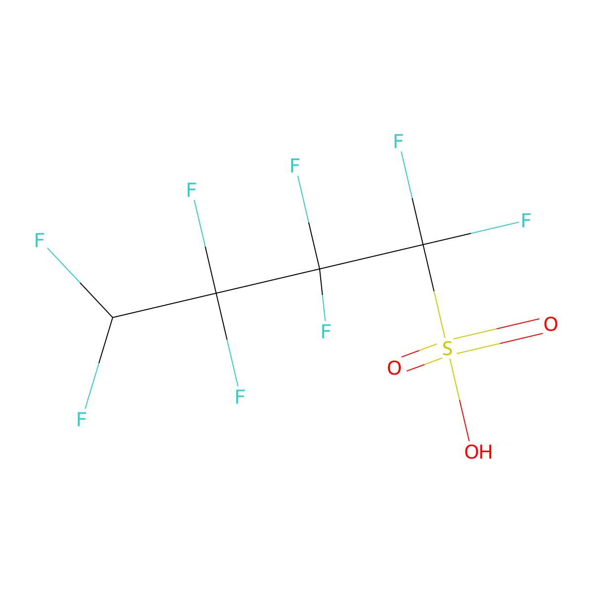 1,1,2,2,3,3,4,4-Octafluorobutane-1-sulphonic acid molecular structure, CAS 70259-86-8