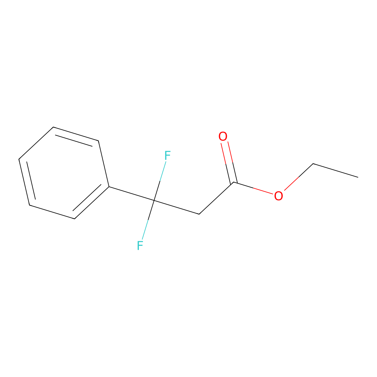 Ethyl 3,3-difluoro-3-phenylpropanoate molecular structure, CAS 70260-26-3