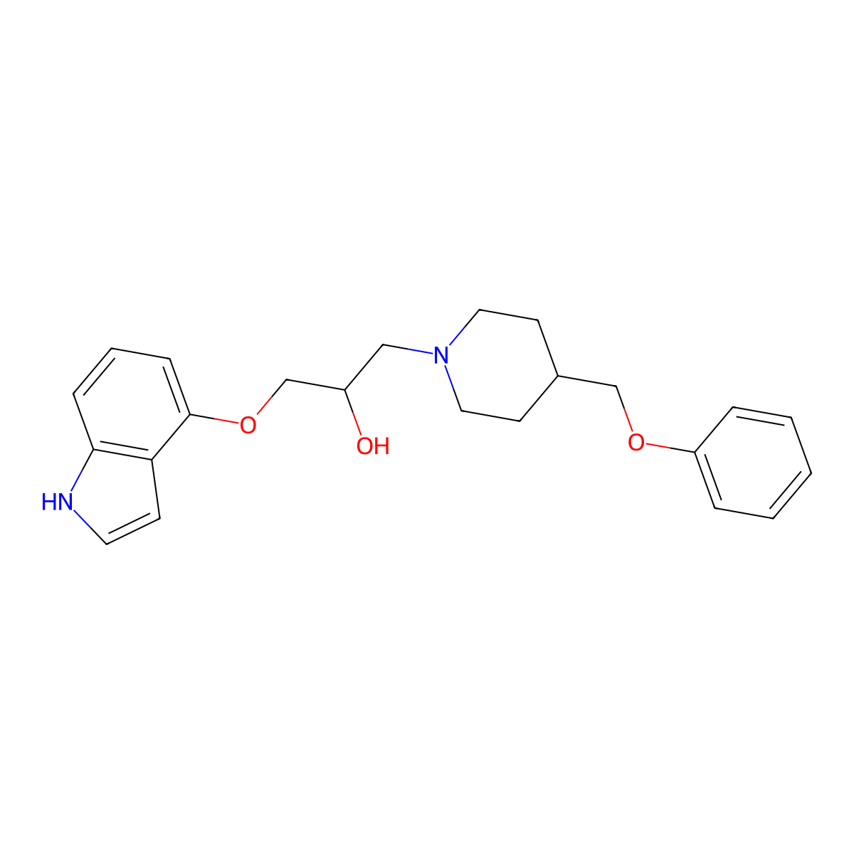 Mindodilol molecular structure, CAS 70260-53-6