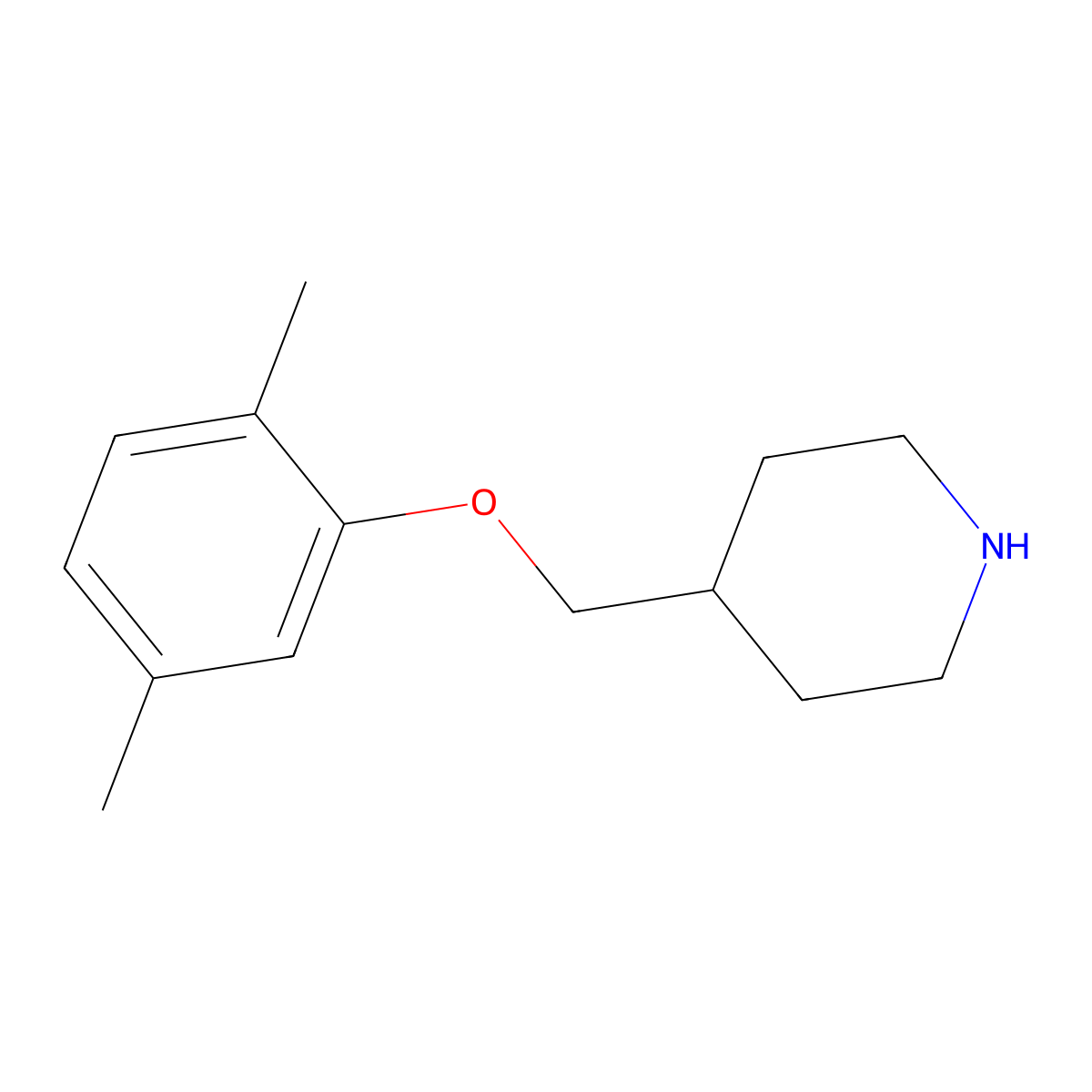 4-[(2,5-Dimethylphenoxy)methyl]piperidine molecular structure, CAS 70260-92-3