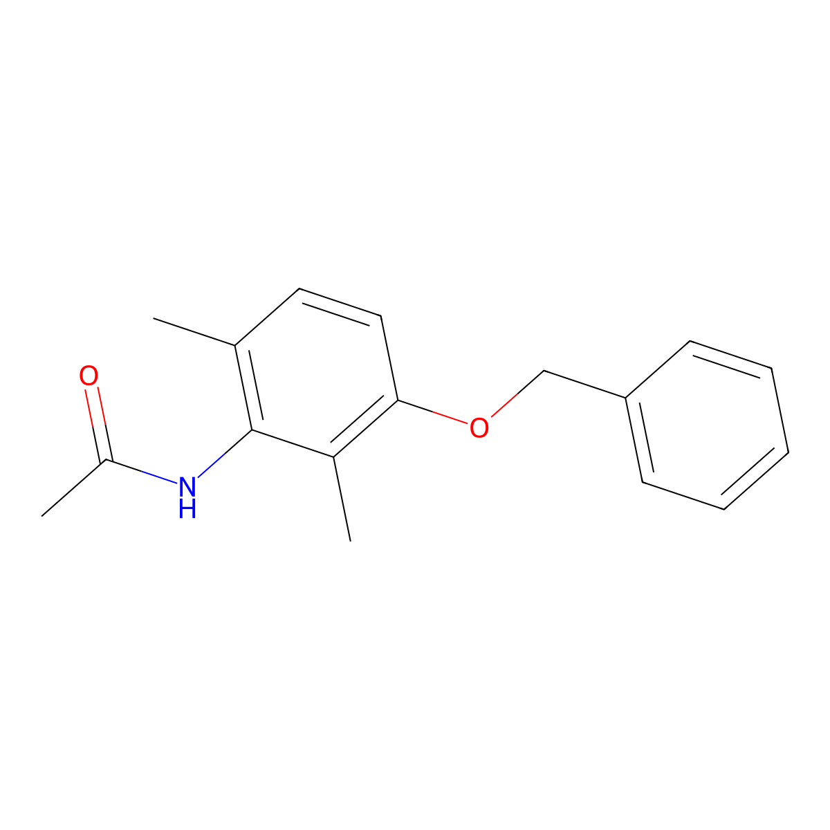 N-[2,6-Dimethyl-3-(phenylmethoxy)phenyl]-acetamide molecular structure, CAS 70261-51-7