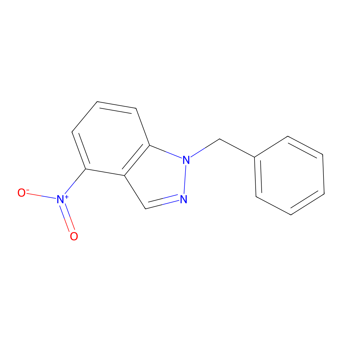 1-benzyl-4-nitro-1H-indazole molecular structure, CAS 70261-58-4