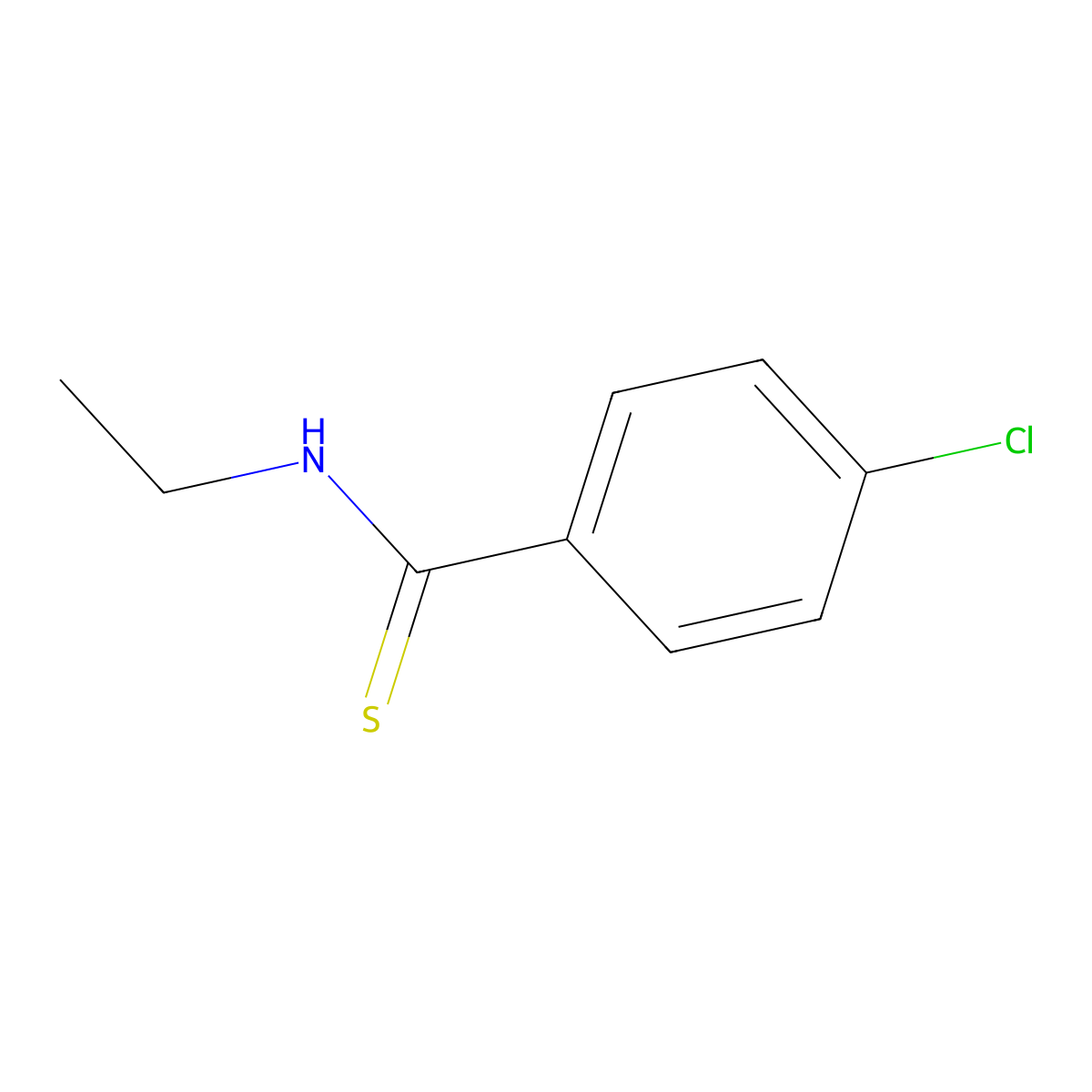 4-Chloro-N-ethylbenzene-1-carbothioamide molecular structure, CAS 70262-81-6