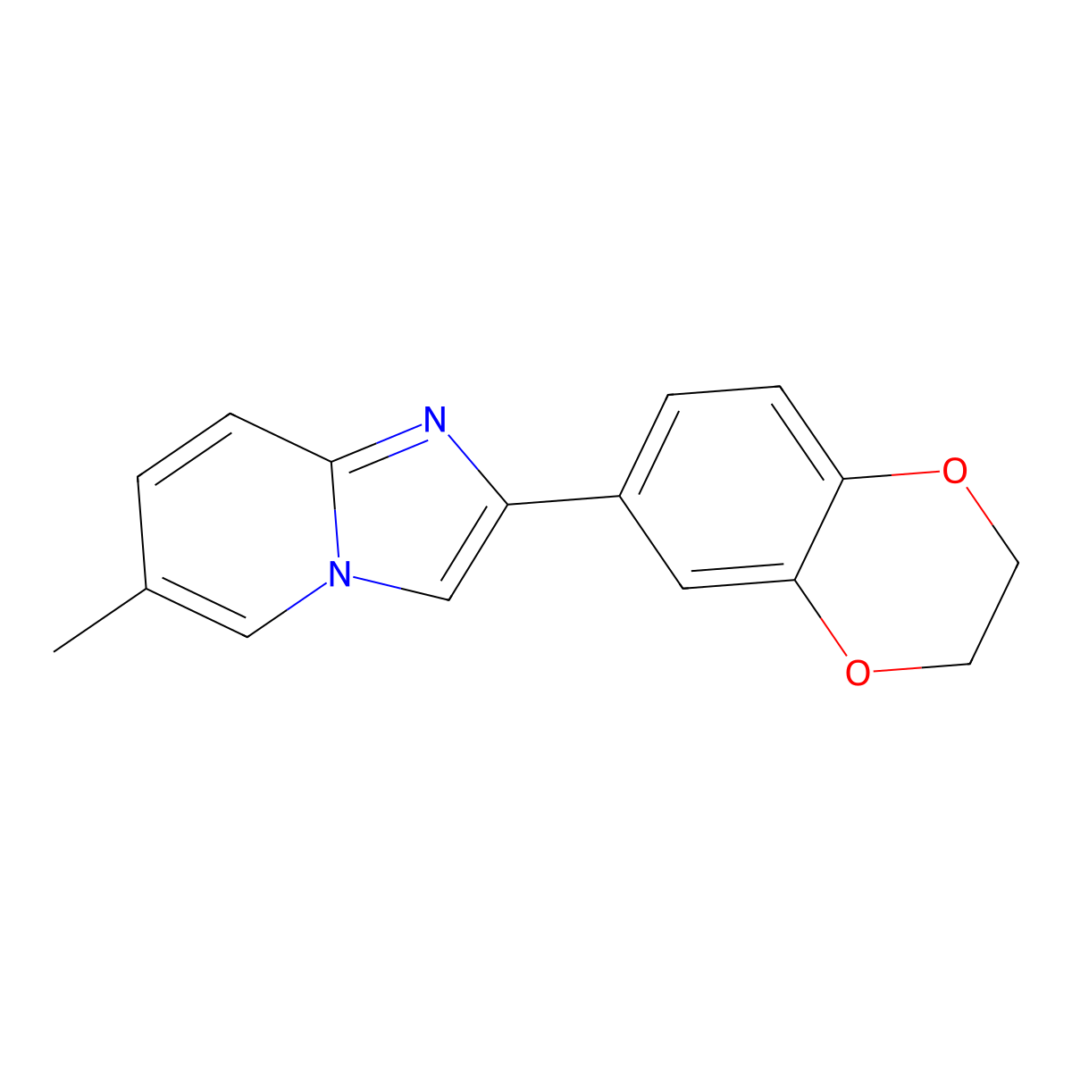 2-(2,3-Dihydrobenzo(b)(1,4)dioxin-6-yl)-6-methylimidazo(1,2-a)pyridine molecular structure, CAS 702636-92-8