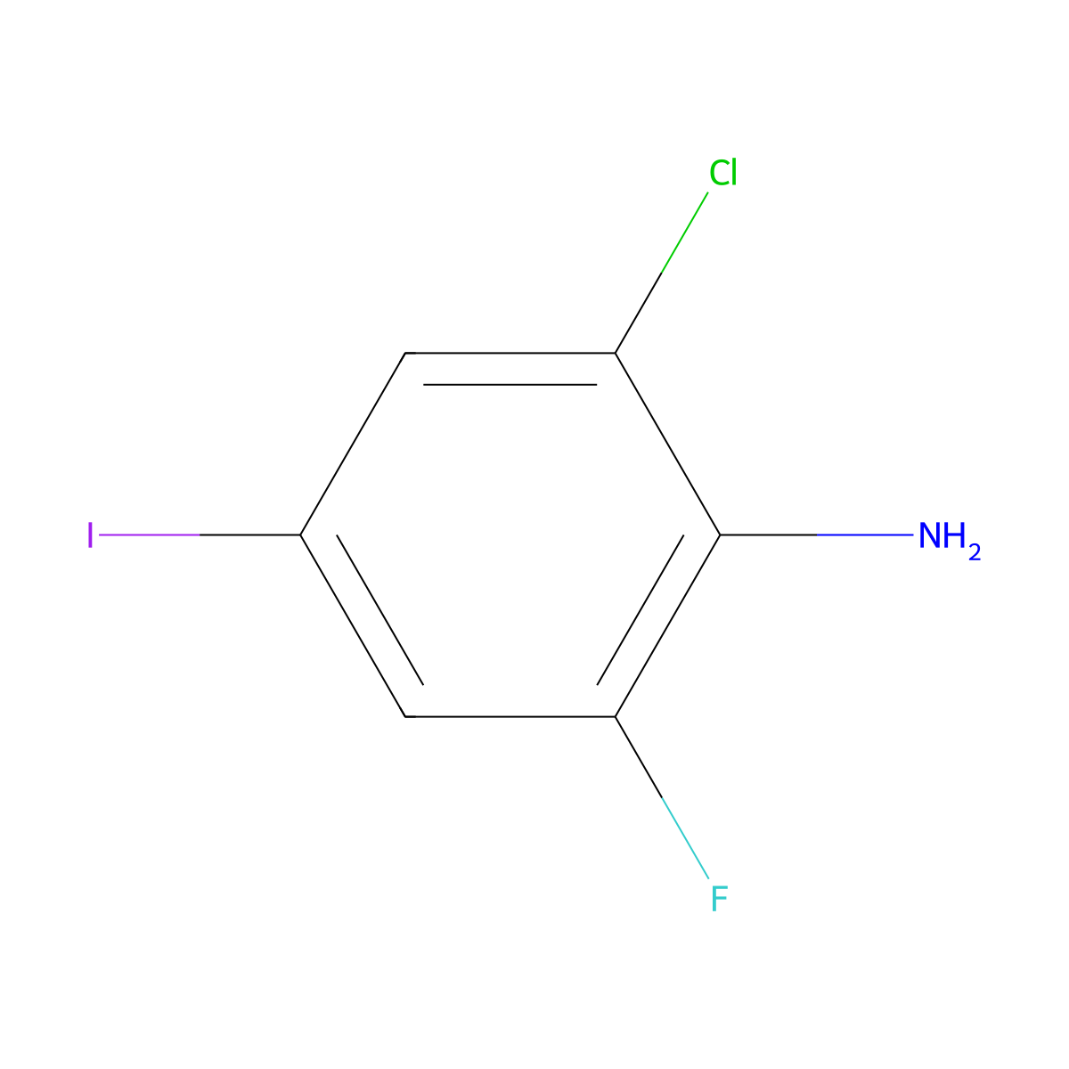 2-Fluoro-4-iodo-6-chloroaniline molecular structure, CAS 702640-40-2