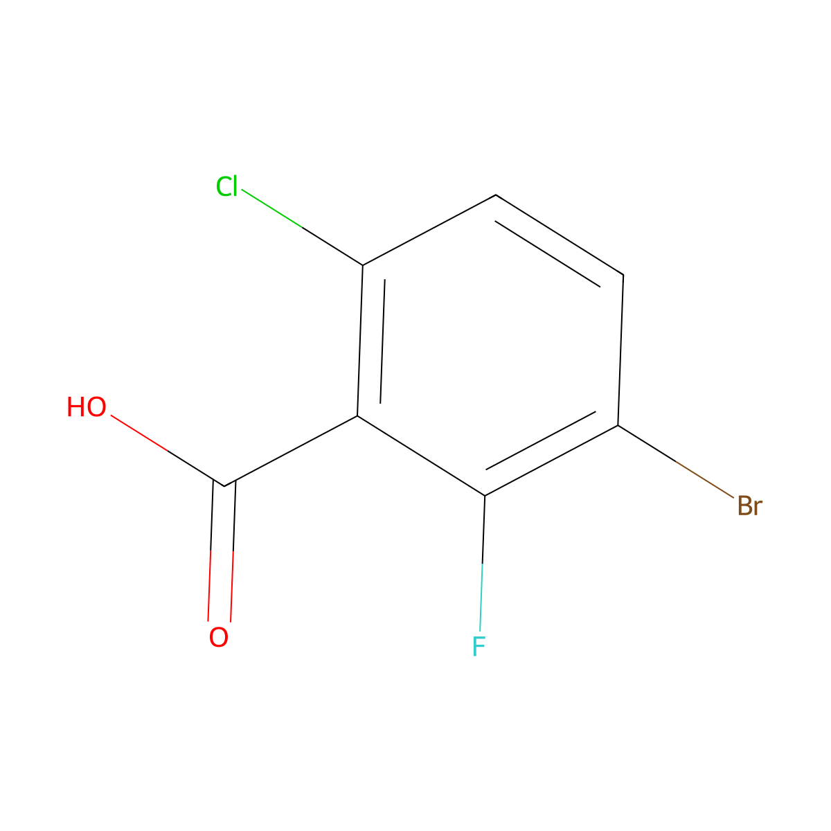 3-Bromo-6-chloro-2-fluorobenzoic acid molecular structure, CAS 702640-51-5