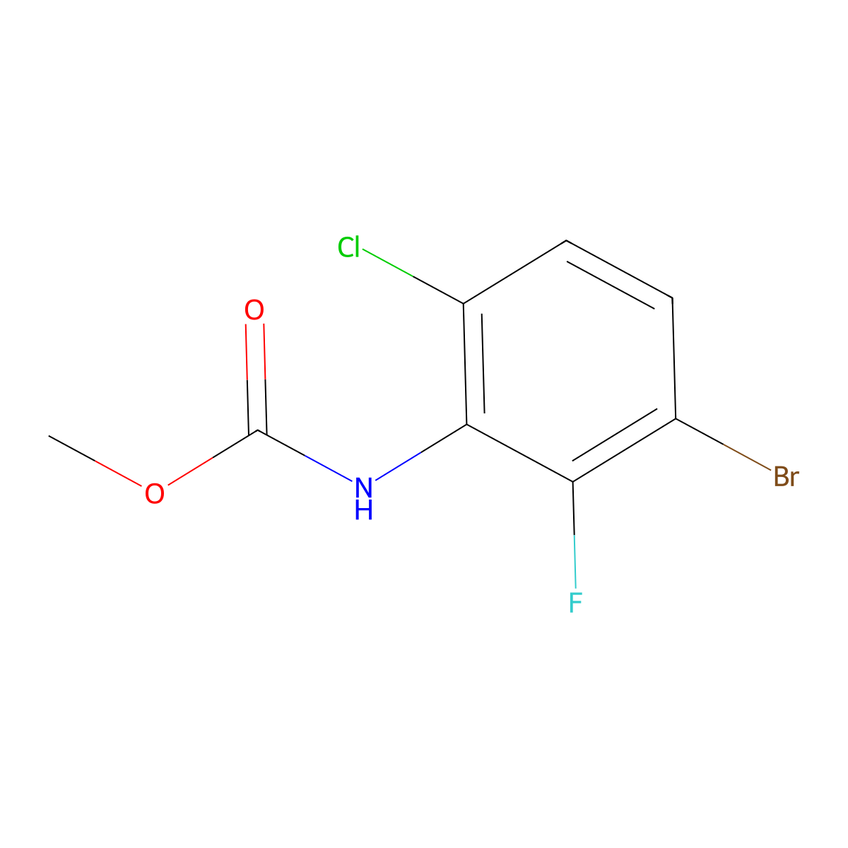 Carbamic acid, (3-bromo-6-chloro-2-fluorophenyl)-, methyl ester molecular structure, CAS 702640-53-7