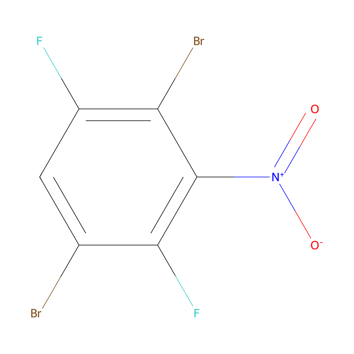 1,4-Dibromo-2,5-difluoro-3-nitrobenzene molecular structure, CAS 702640-58-2