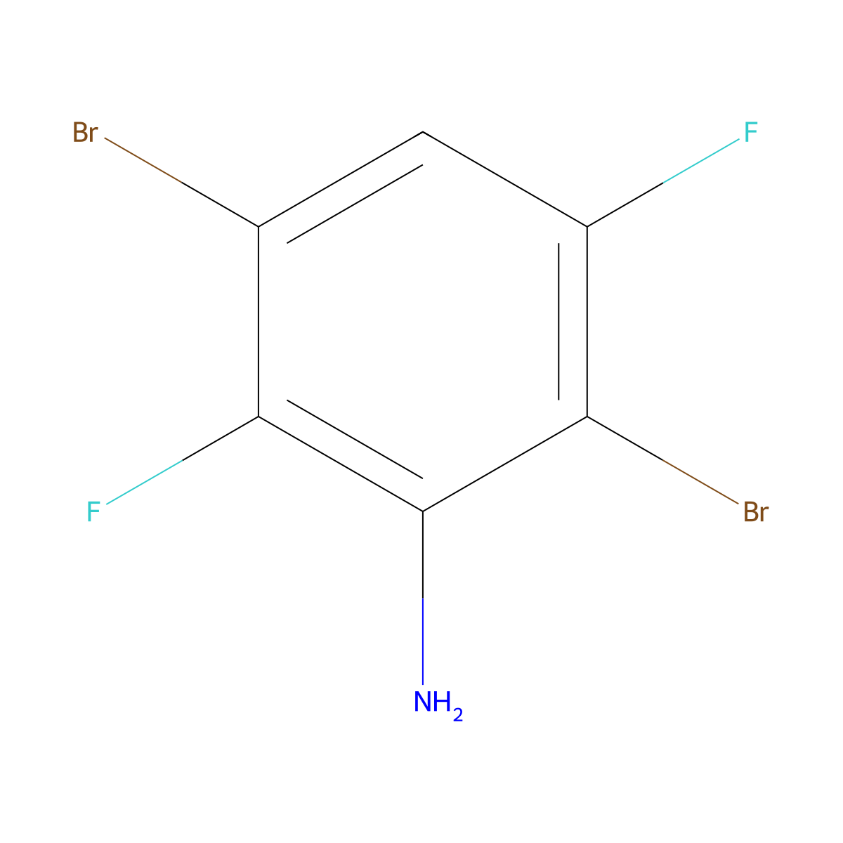 2,5-Dibromo-3,6-difluoroaniline molecular structure, CAS 702640-60-6
