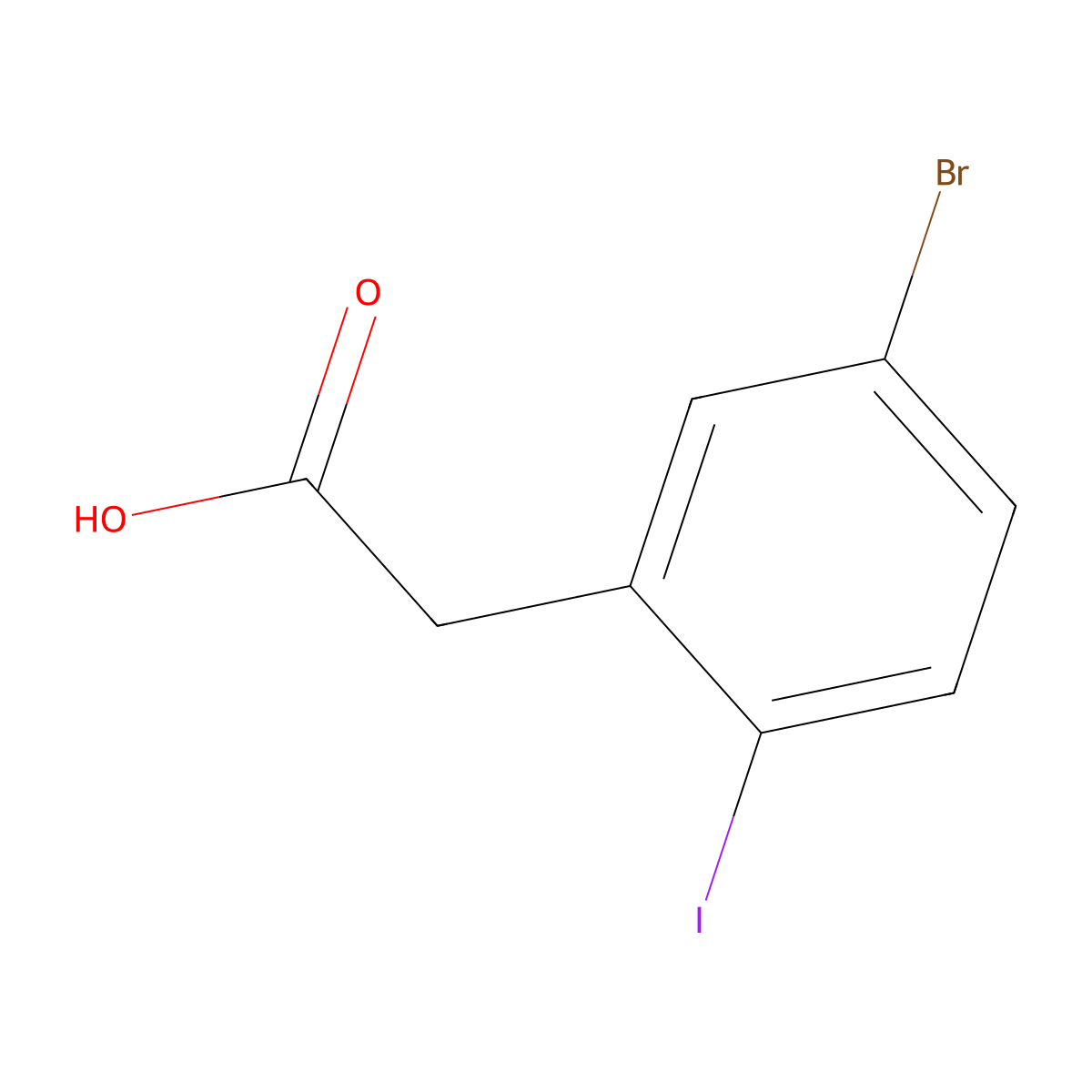 2-(5-Bromo-2-iodophenyl)acetic acid molecular structure, CAS 702641-01-8
