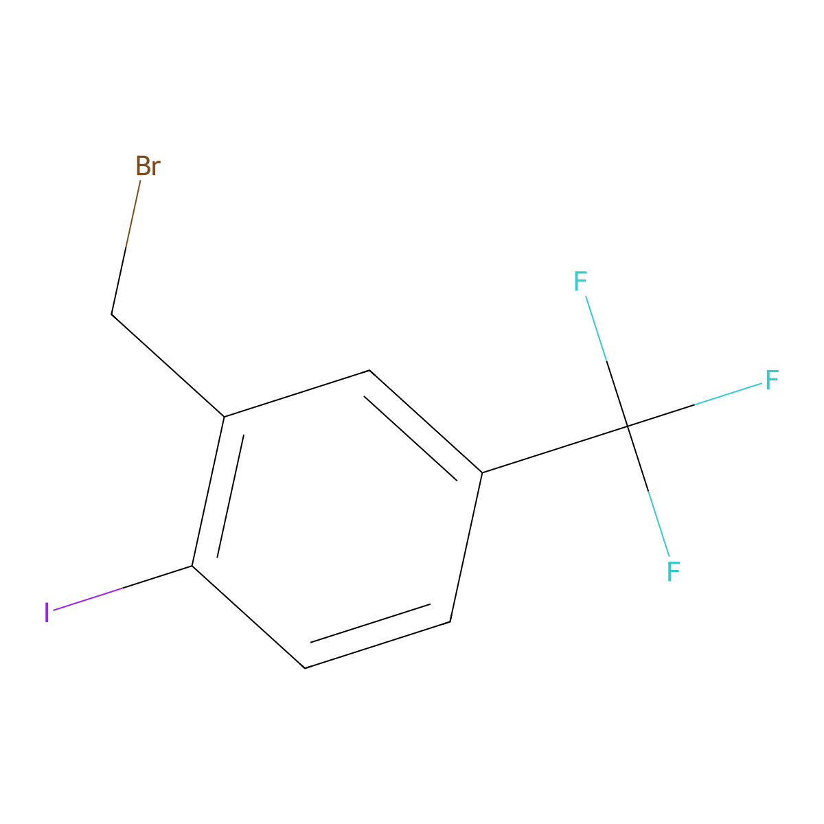 2-(Bromomethyl)-1-iodo-4-(trifluoromethyl)benzene molecular structure, CAS 702641-06-3