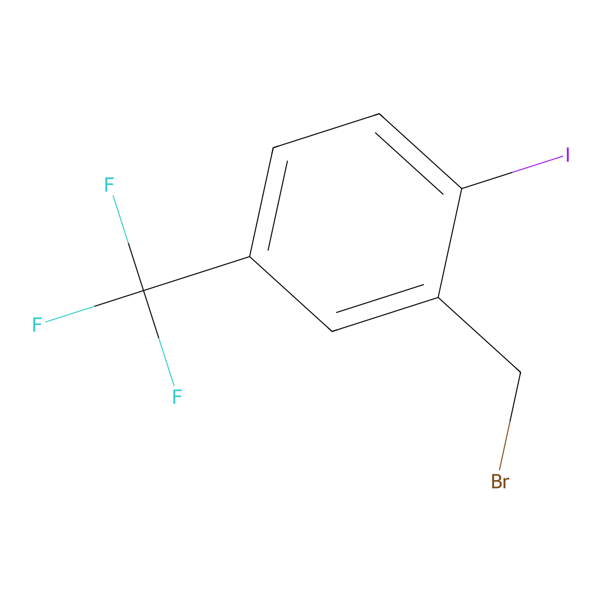 2-(Bromomethyl)-1-iodo-4-(trifluoromethyl)benzene molecular structure, CAS 702641-06-3