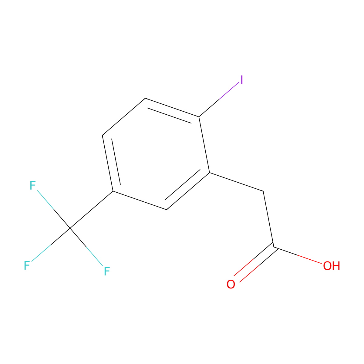 2-Iodo-5-(trifluoromethyl)phenylacetic acid molecular structure, CAS 702641-08-5