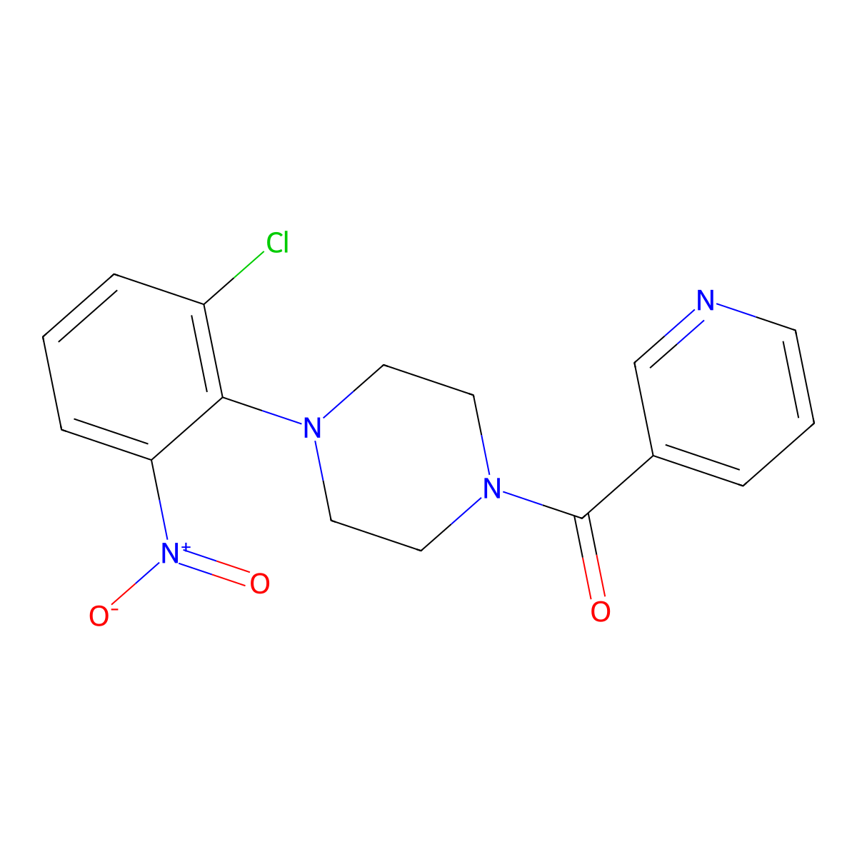 [4-(2-Chloro-6-nitrophenyl)piperazin-1-yl](pyridin-3-yl)methanone molecular structure, CAS 702645-97-4