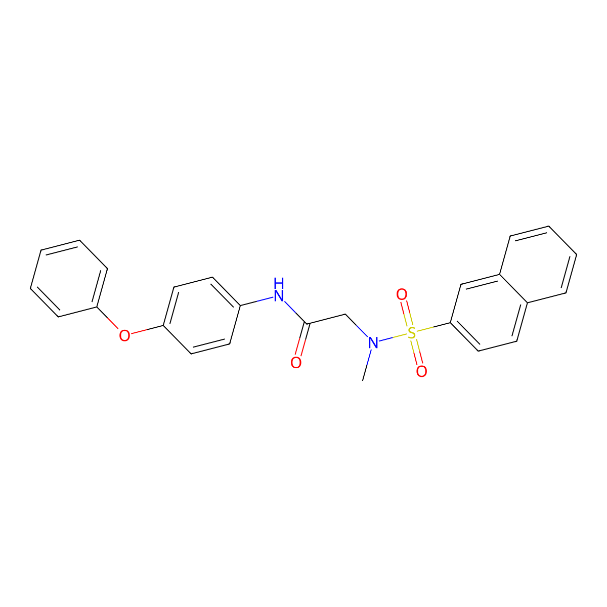 2-[methyl(naphthalen-2-ylsulfonyl)amino]-N-(4-phenoxyphenyl)acetamide molecular structure, CAS 702646-07-9