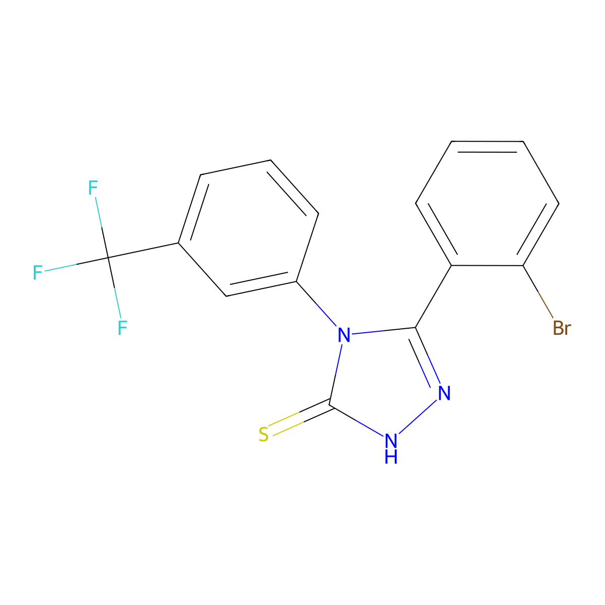 5-(2-bromophenyl)-4-(3-(trifluoromethyl)phenyl)-4H-1,2,4-triazole-3-thiol molecular structure, CAS 702646-09-1