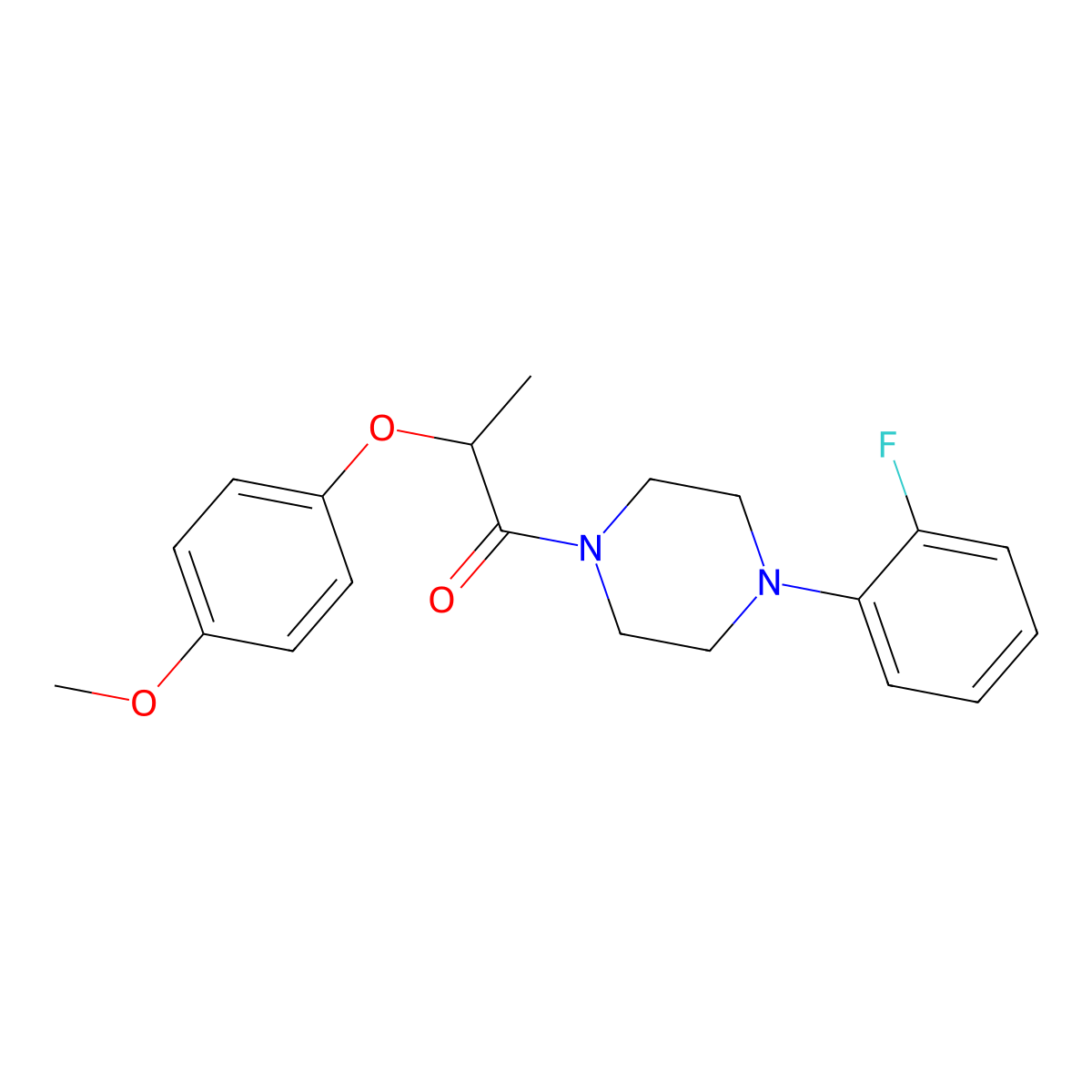 1-[4-(2-Fluorophenyl)piperazin-1-yl]-2-(4-methoxyphenoxy)propan-1-one molecular structure, CAS 702646-13-7