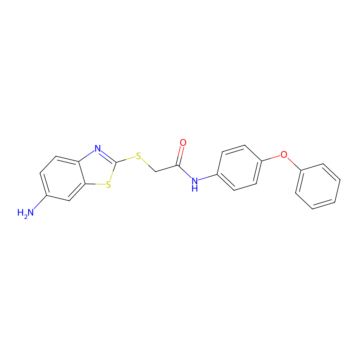 2-[(6-amino-1,3-benzothiazol-2-yl)sulfanyl]-N-(4-phenoxyphenyl)acetamide molecular structure, CAS 702646-16-0