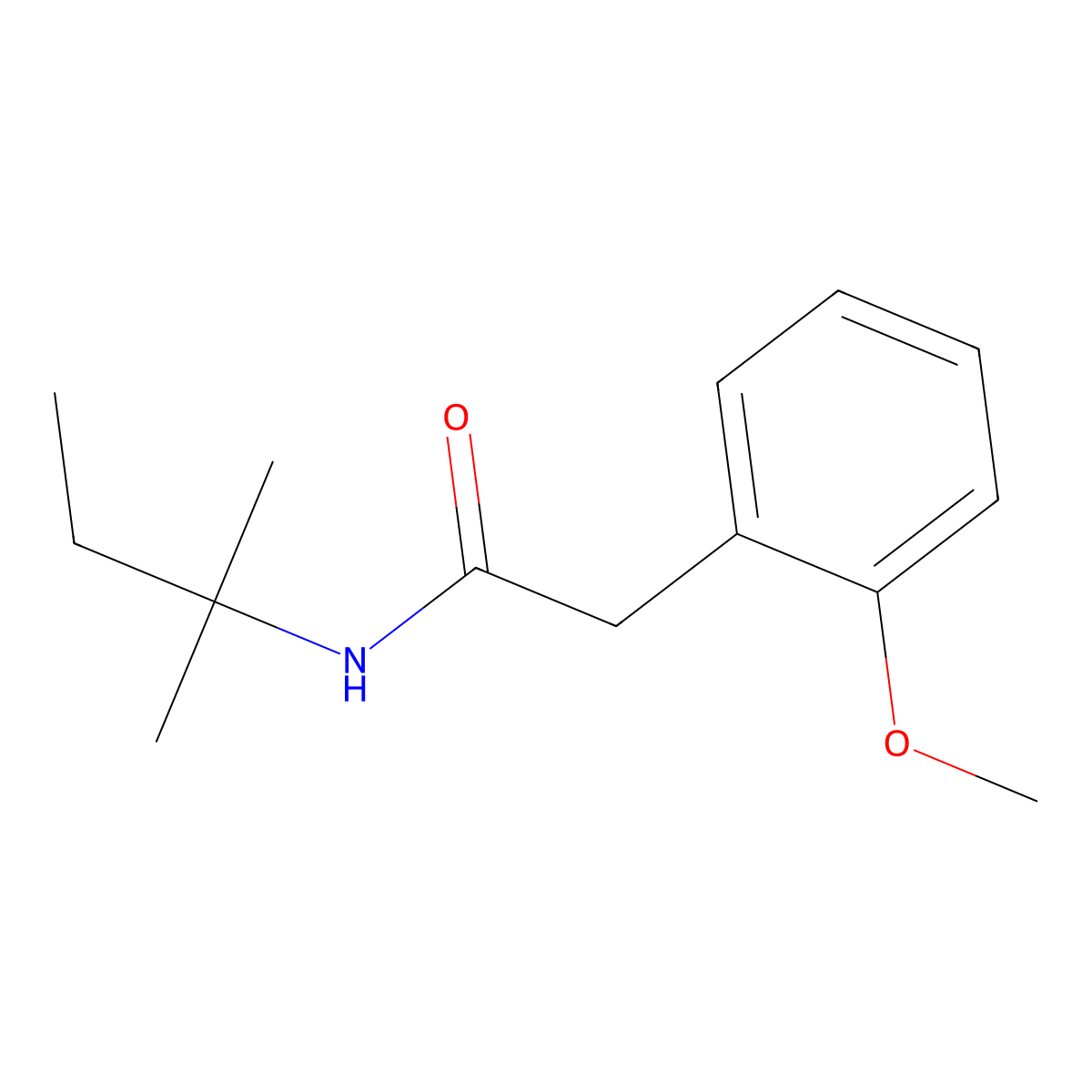 2-(2-methoxyphenyl)-N-(2-methylbutan-2-yl)acetamide molecular structure, CAS 702646-17-1