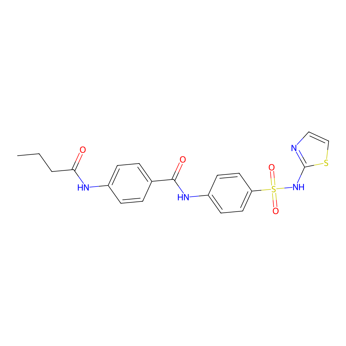 4-(butanoylamino)-N-[4-(1,3-thiazol-2-ylsulfamoyl)phenyl]benzamide molecular structure, CAS 702646-21-7