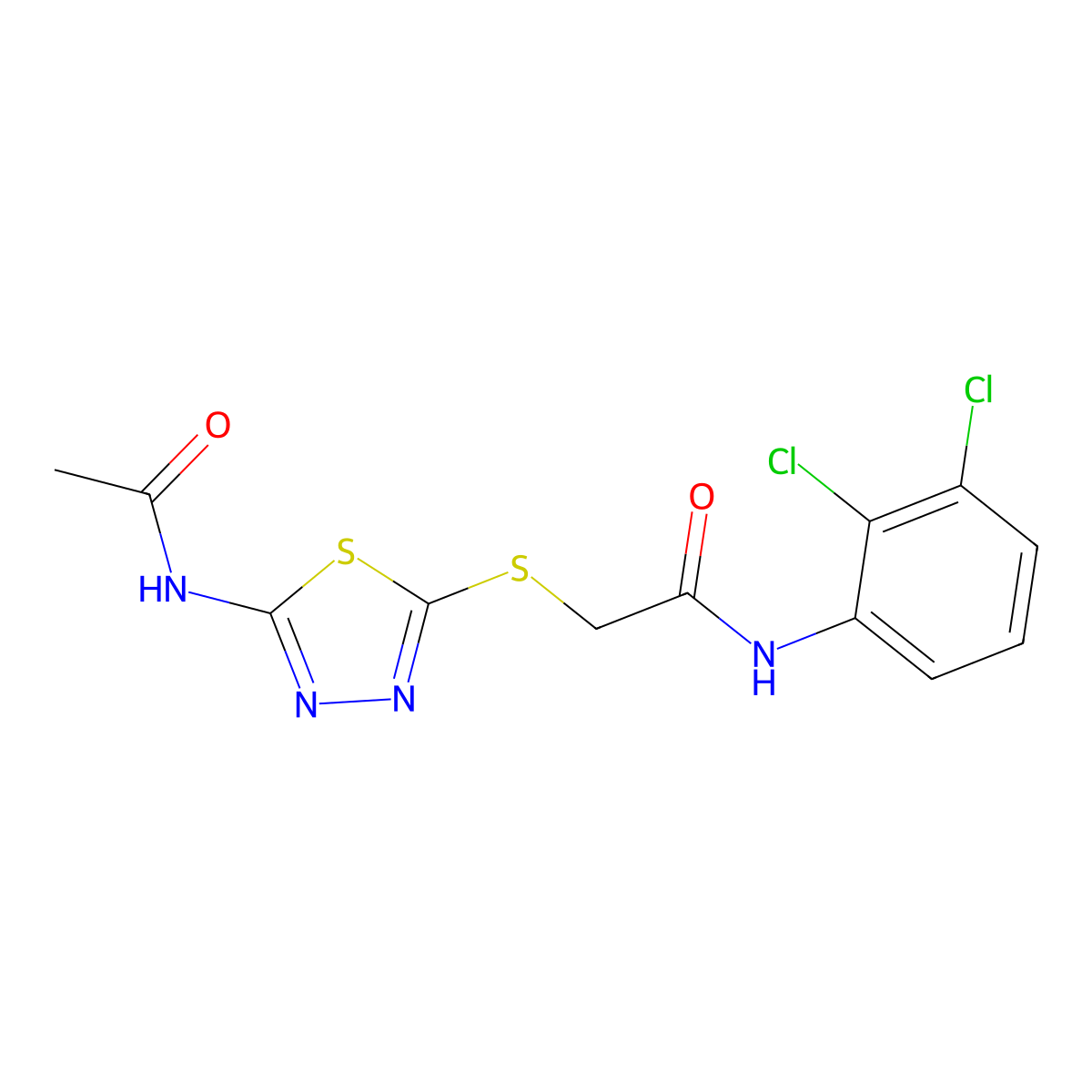 2-[(5-acetamido-1,3,4-thiadiazol-2-yl)sulfanyl]-N-(2,3-dichlorophenyl)acetamide molecular structure, CAS 702646-24-0