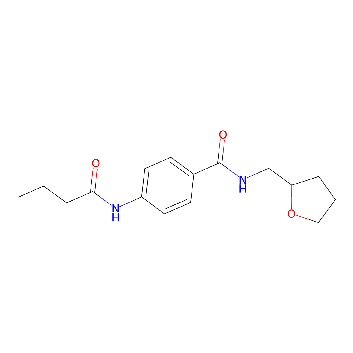 4-(butanoylamino)-N-(oxolan-2-ylmethyl)benzamide molecular structure, CAS 702646-40-0