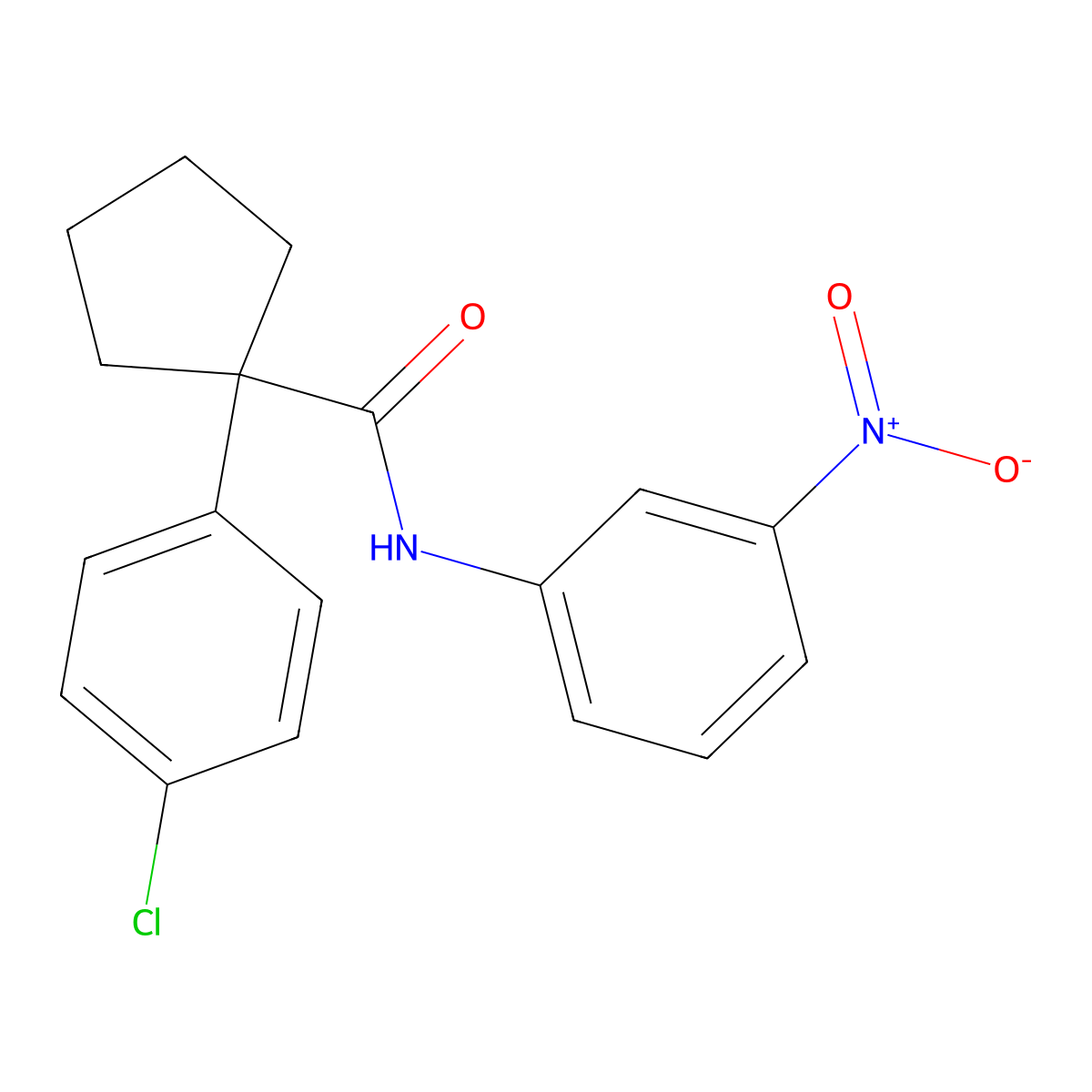 1-(4-chlorophenyl)-N-(3-nitrophenyl)cyclopentanecarboxamide molecular structure, CAS 702646-43-3