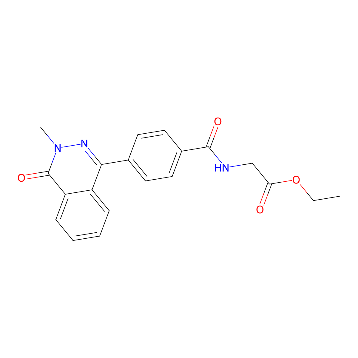 Ethyl 2-(4-(3-methyl-4-oxo-3,4-dihydrophthalazin-1-yl)benzamido)acetate molecular structure, CAS 702646-51-3